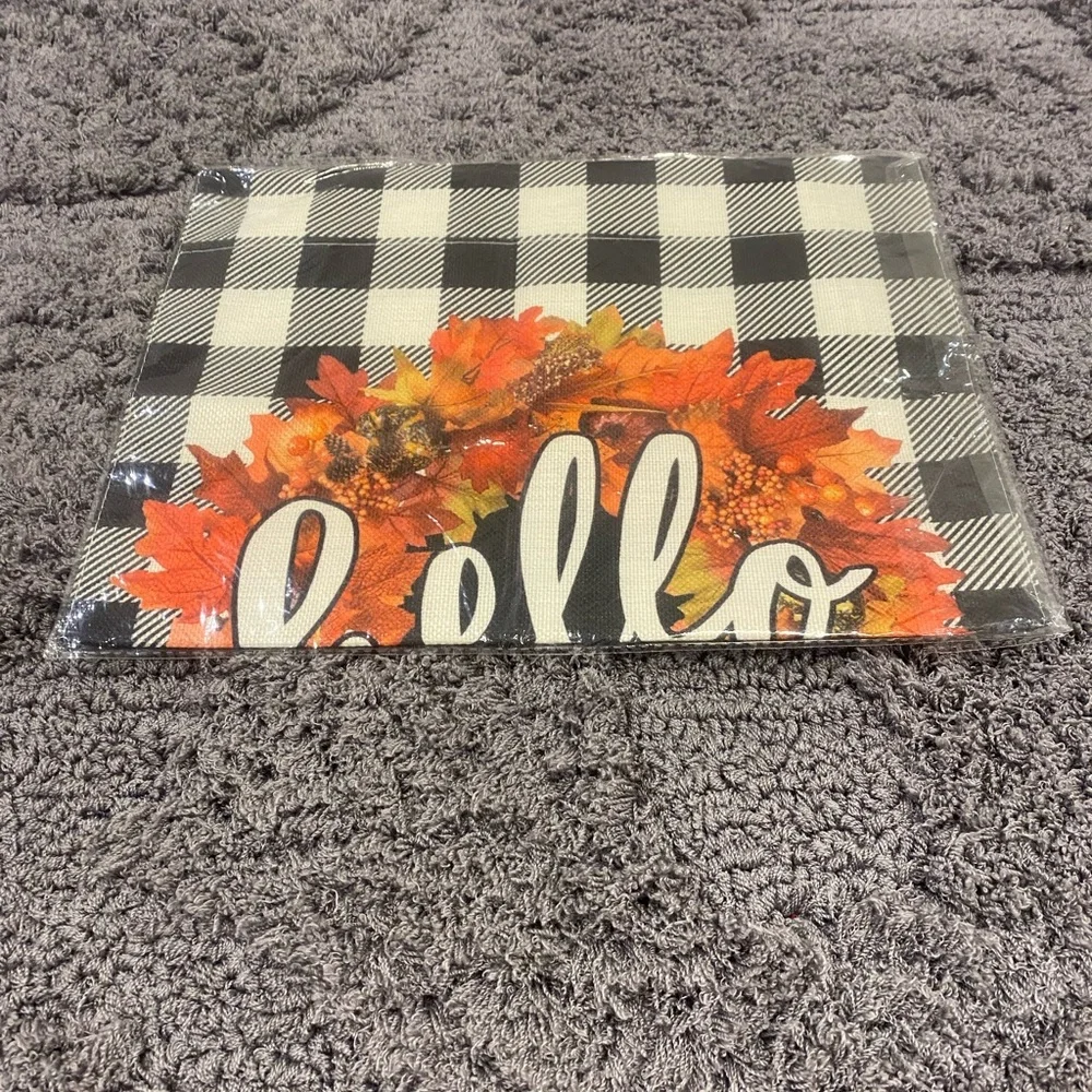 Hello Autumn Plaid Hello Garden Flag